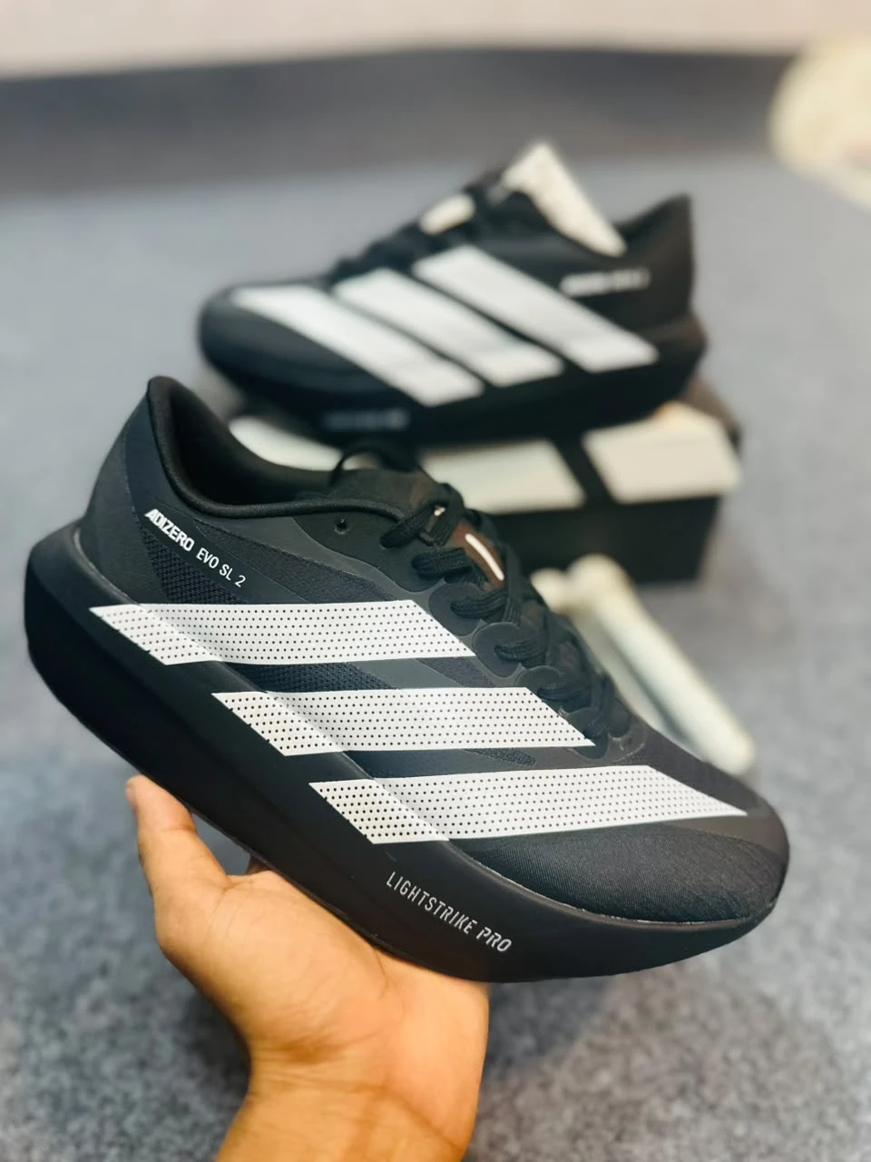 adidas Adizero EVO SL 2 Black White Running Shoes