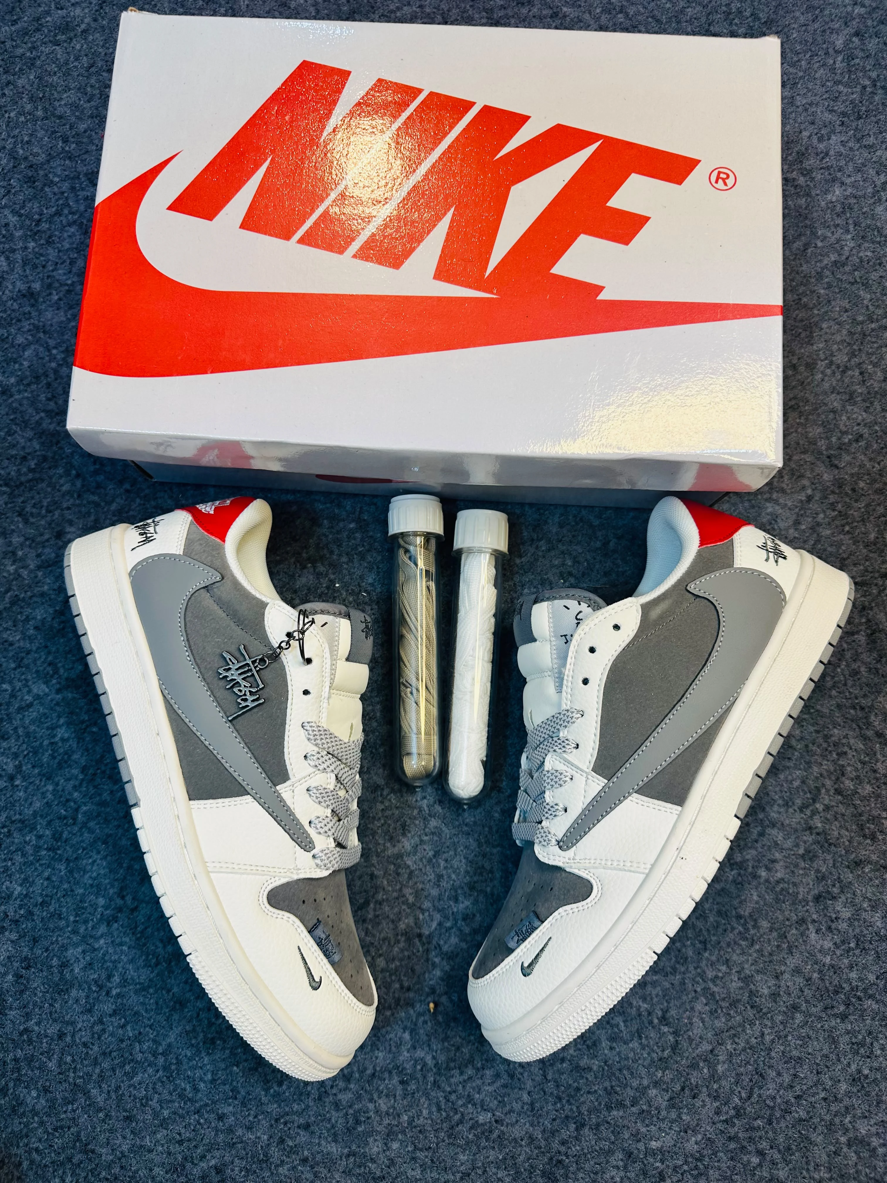 Jordan 1 Low Stussy x Travis Scott Style Sneakers